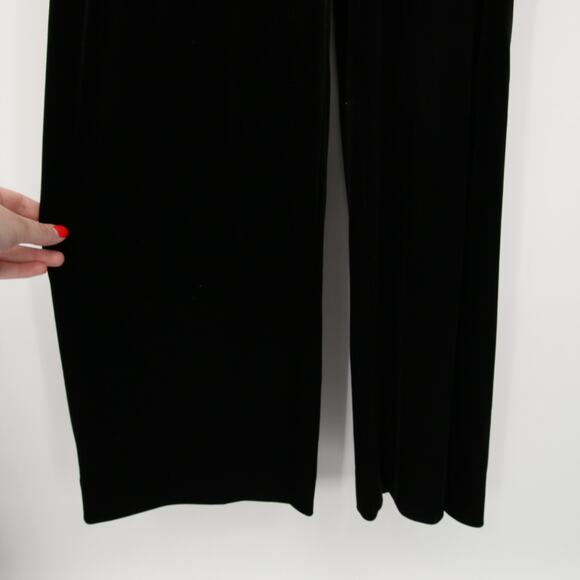 Antonio Melani Jumpsuit Black Velvet Long Sleeve V Neck Tie Waist Surplice 2 NWT - Picture 5 of 9